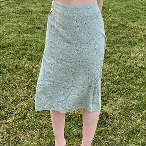 brandy melville floral midi skirt